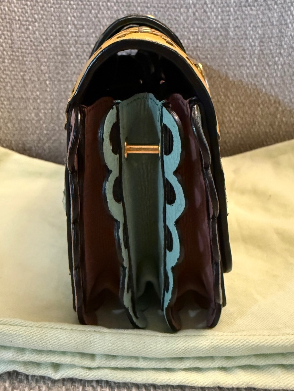 Burberry Layered Leather Shoulder Bag (Includes Box and Dust Bag) - Picture 2 of 14